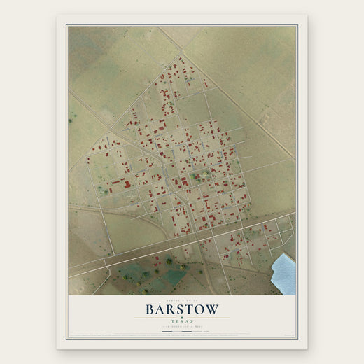 Barstow, Texas map print, the full design
