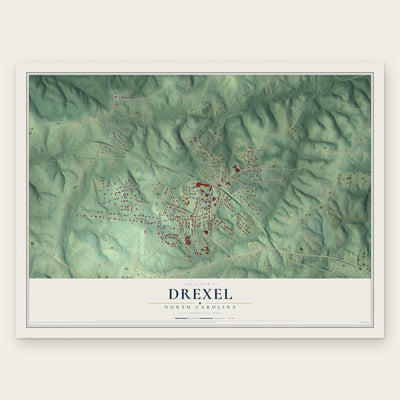Drexel, North Carolina map print, the full design