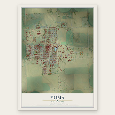 Yuma, Colorado map print, the full design