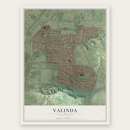 Valinda, California map print, the full design