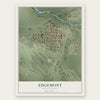 Edgemont, South Dakota map print, the full design