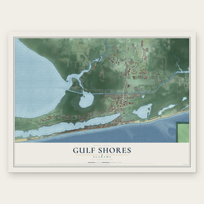 Gulf Shores, Alabama map print, the full design