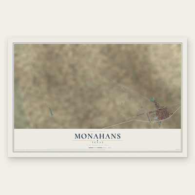 Monahans, Texas map print, the full design