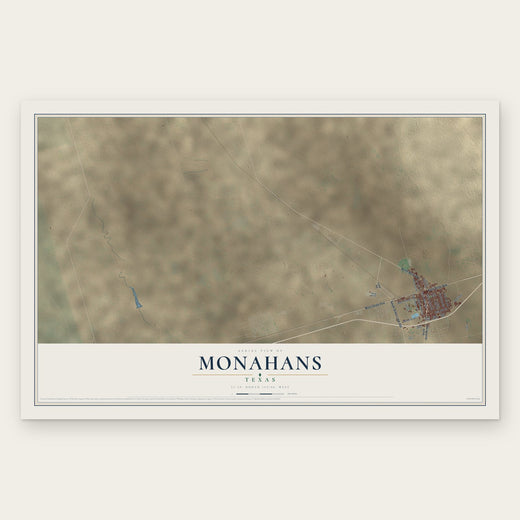 Monahans, Texas map print, the full design