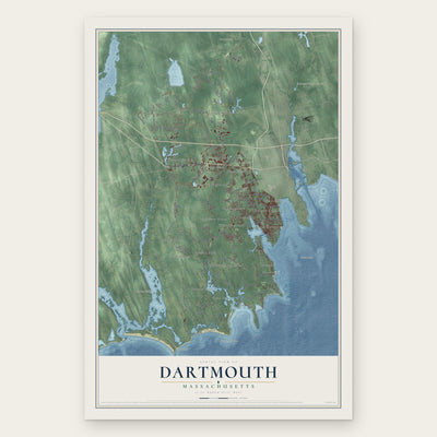 Dartmouth, Massachusetts map print, the full design
