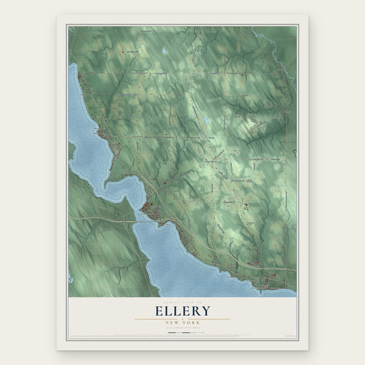 Ellery, New York map print, the full design