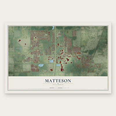 Matteson, Illinois map print, the full design