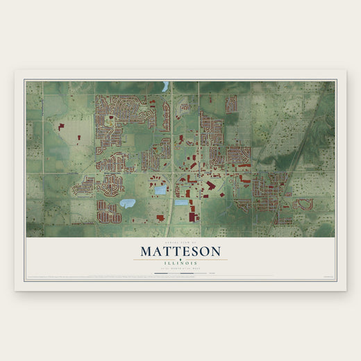 Matteson, Illinois map print, the full design