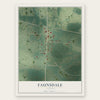Faunsdale, Alabama map print, the full design
