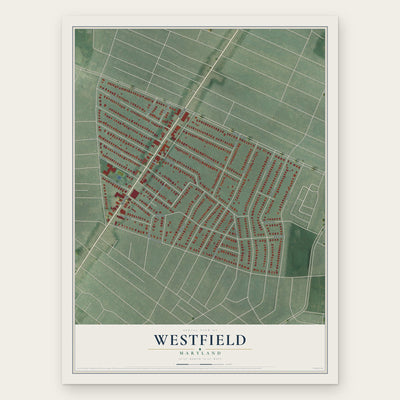 Westfield, Maryland map print, the full design