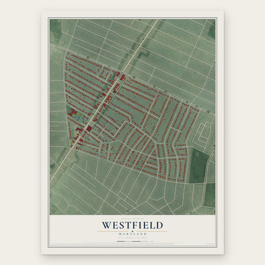 Westfield, Maryland map print, the full design