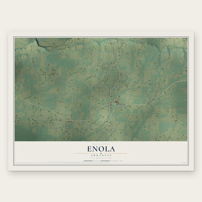 Enola, Arkansas map print, the full design