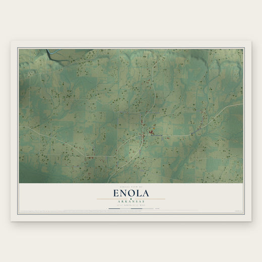 Enola, Arkansas map print, the full design