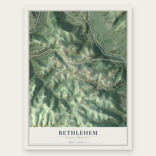 Bethlehem, West Virginia map print, the full design