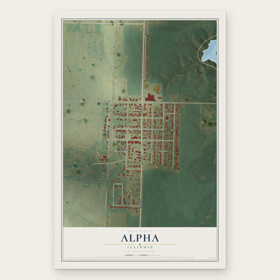 Alpha, Illinois map print, the full design