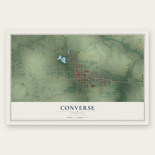 Converse, Indiana map print, the full design