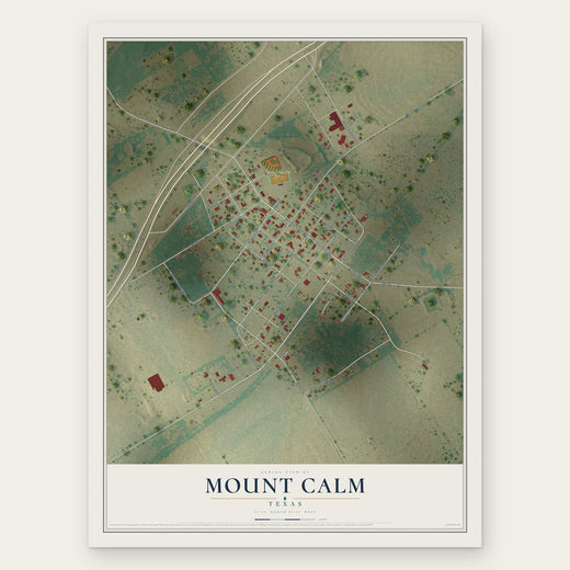 Mount Calm, Texas map print, the full design