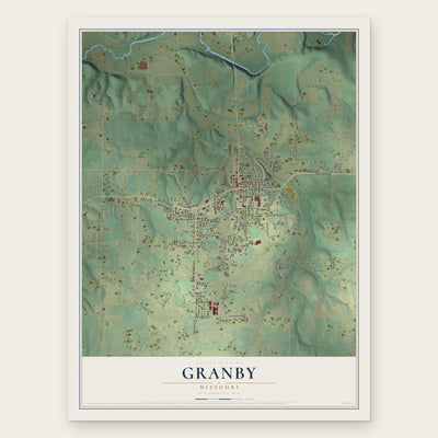 Granby, Missouri map print, the full design