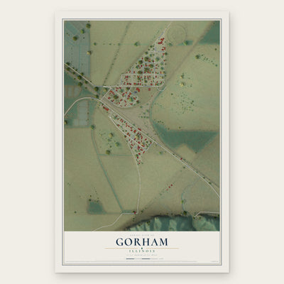 Gorham, Illinois map print, the full design