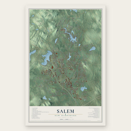 Salem, New Hampshire map print, the full design