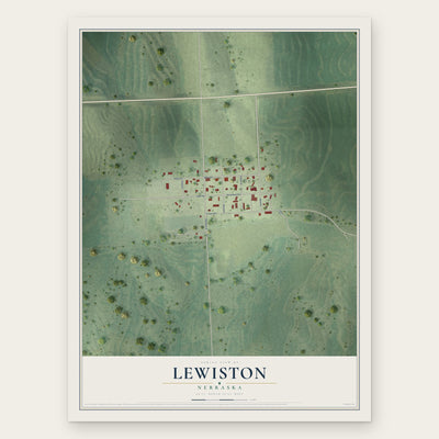Lewiston, Nebraska map print, the full design