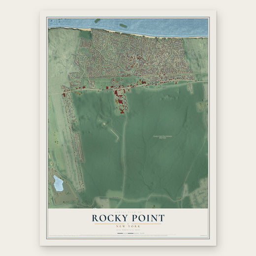 Rocky Point, New York map print, the full design