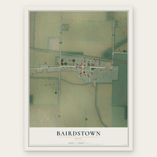 Bairdstown, Ohio map print, the full design