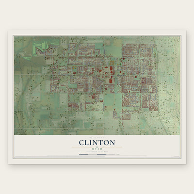 Clinton, Utah map print, the full design