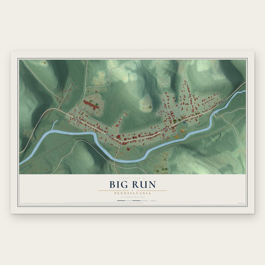Big Run, Pennsylvania map print, the full design