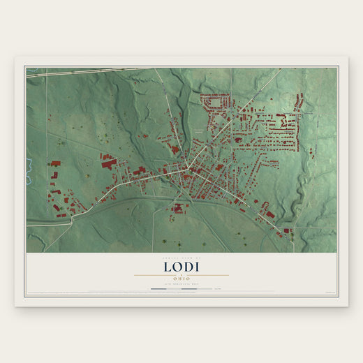 Lodi, Ohio map print, the full design