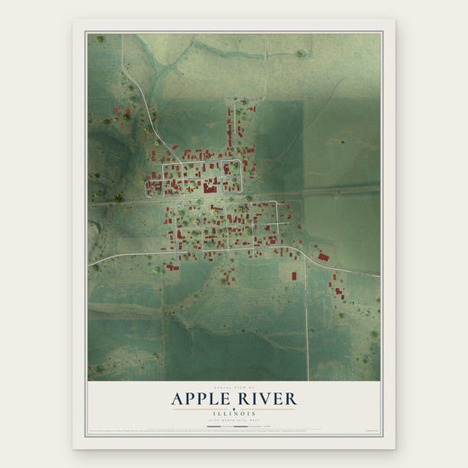 Apple River, Illinois map print, the full design