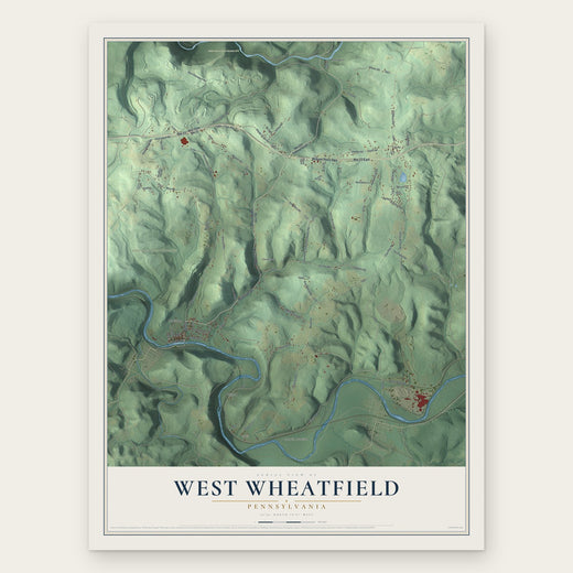West Wheatfield, Pennsylvania map print, the full design