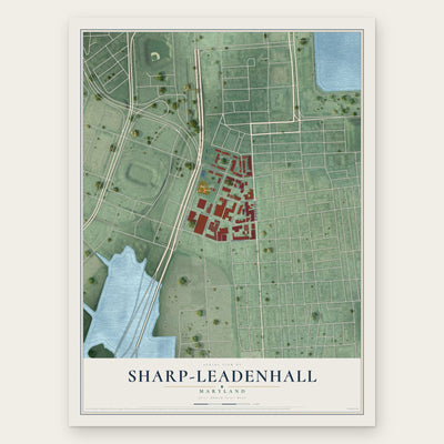 Sharp-Leadenhall, Maryland map print, the full design