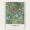Barrington, Illinois map print, the full design