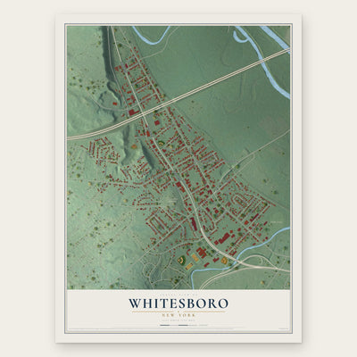 Whitesboro, New York map print, the full design