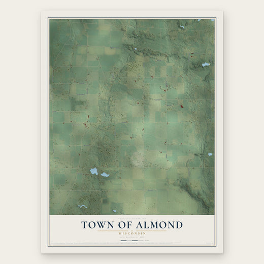 Town of Almond, Wisconsin map print, the full design