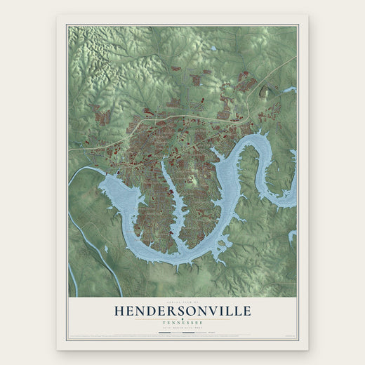 Hendersonville, Tennessee map print, the full design