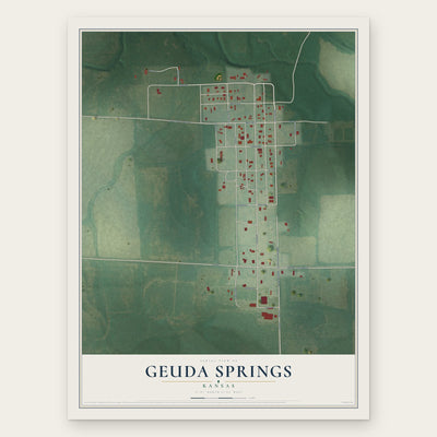 Geuda Springs, Kansas map print, the full design