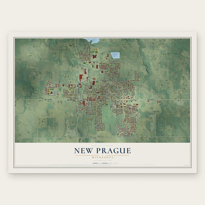 New Prague, Minnesota map print, the full design