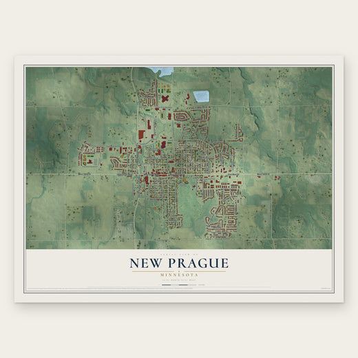 New Prague, Minnesota map print, the full design
