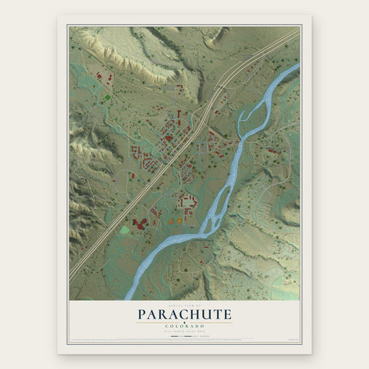Parachute, Colorado map print, the full design