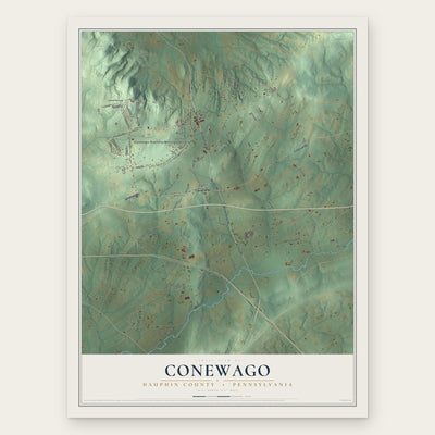 Conewago, Dauphin County, Pennsylvania map print, the full design
