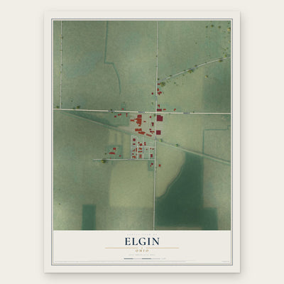 Elgin, Ohio map print, the full design