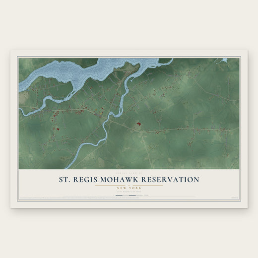 St. Regis Mohawk Reservation, New York map print, the full design