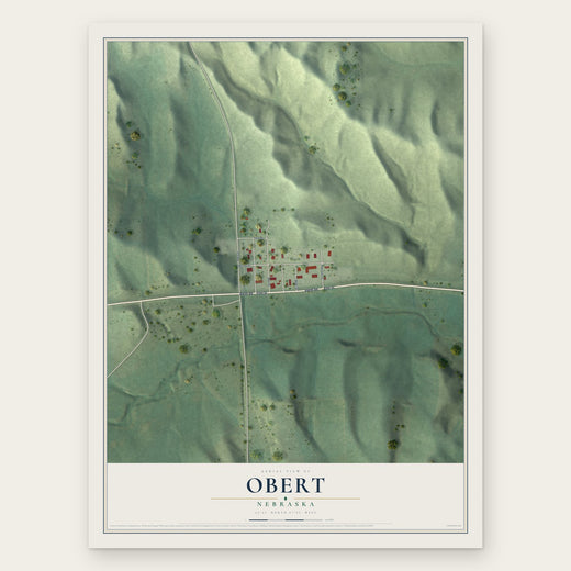 Obert, Nebraska map print, the full design