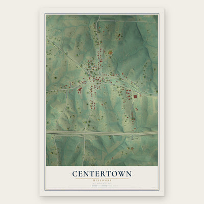 Centertown, Missouri map print, the full design