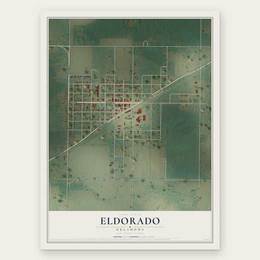 Eldorado, Oklahoma map print, the full design
