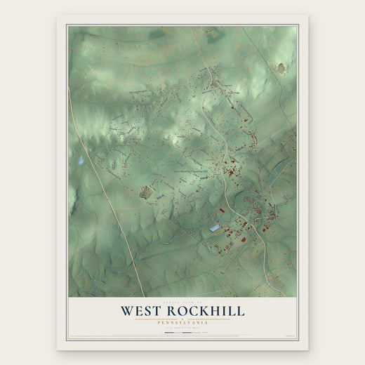 West Rockhill, Pennsylvania map print, the full design