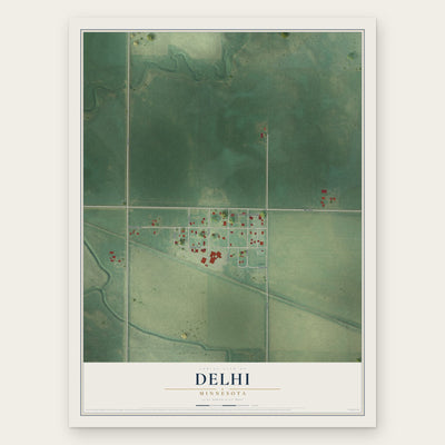 Delhi, Minnesota map print, the full design