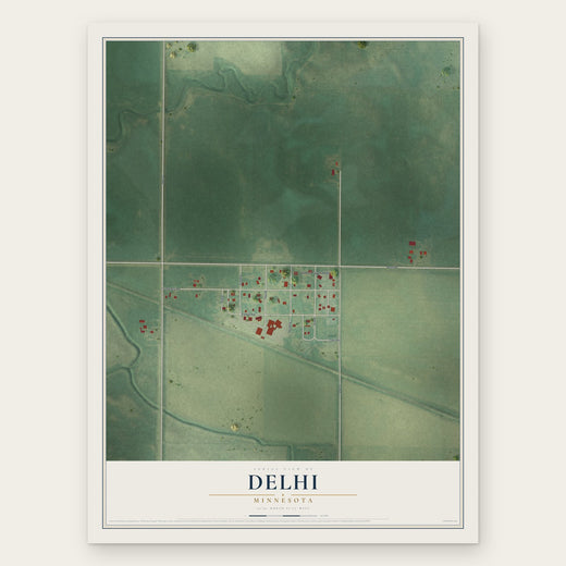 Delhi, Minnesota map print, the full design